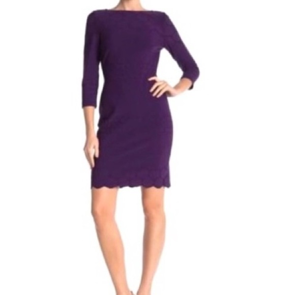 Julia Jordan Stretch Royal Purple Lace Dress - Picture 2 of 10